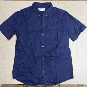Old Navy Blue Button Down Short Sleeve Shirt Size 14 XL